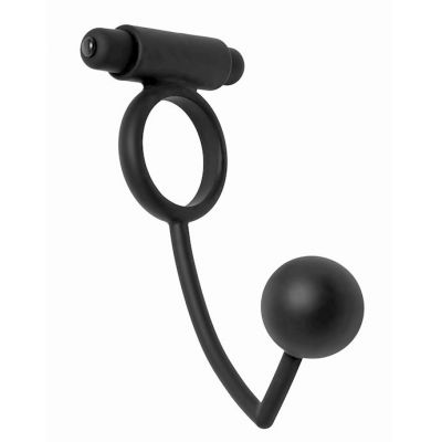 Odyssey Vibrating Cock Ring With Anal Stimulator Black 9 5 Inch