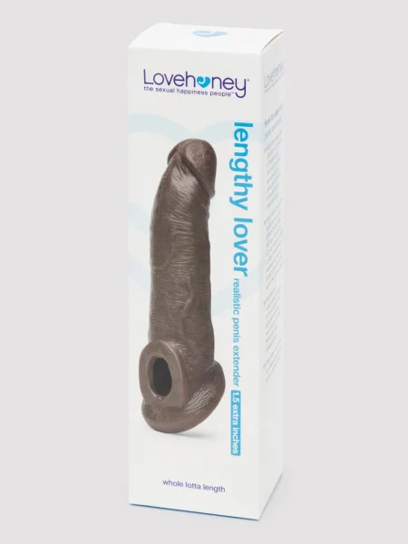 Lovehoney Real-Feel Penis Extender 1.5 Inch with Ball Loop - Flesh Brown