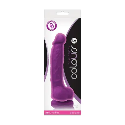 Colours Dual Density Dildo Purple 5 Inch