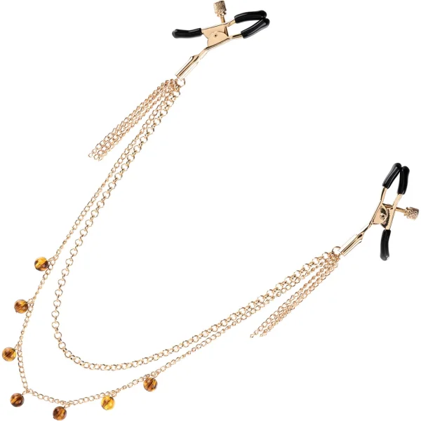 Sincerely Amber Chained Nipple Clamps By Sportsheets
