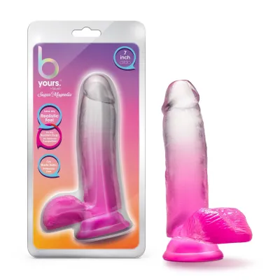 B Yours Sugar Magnolia 7 Inch Dildo Fuchsia