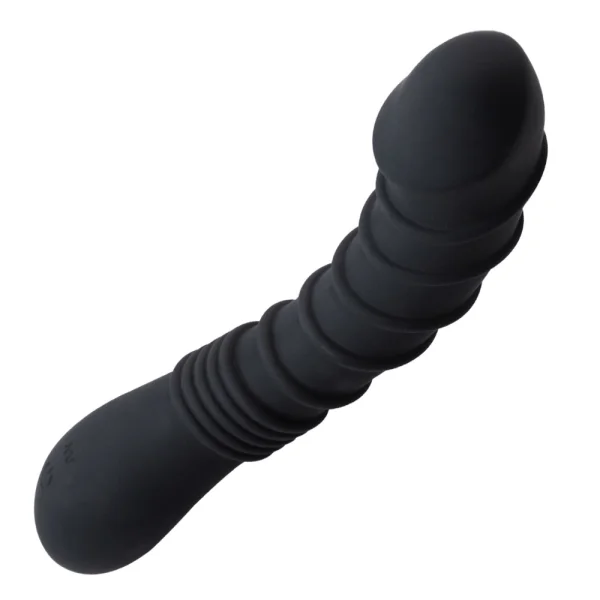 Luxury G-Spot / P-Spot Curve Ribbed Silicone Vibrating Power Dildo