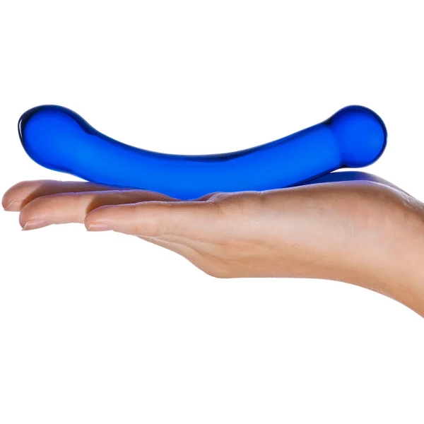 Glas 6 inches Curved Glass G-Spot Dildo Blue