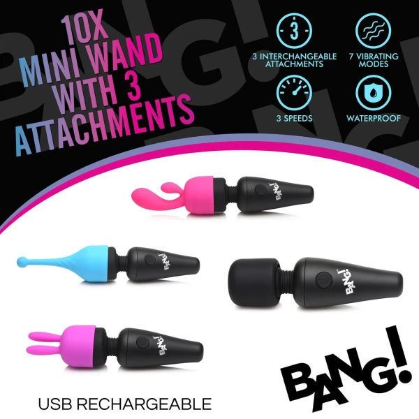 Bang! Mini Wand and Silicone Attachment Set