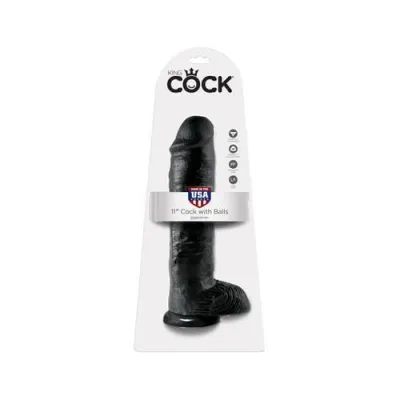 King Cock 11 Inch With Balls Black