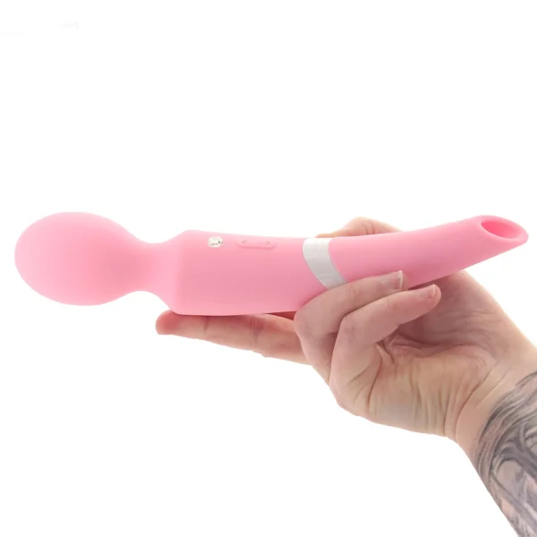 Sugar Pop Aurora Silicone Pressure Wave Clitoral Stimulator & Wand Style Vibrator - Pink