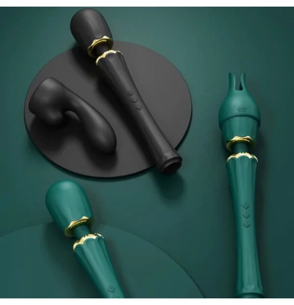 Kyro Vibrating Wand Massager in Turquoise Green by Zalo