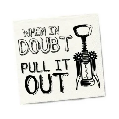 Games Novelty Twisted Wares When In Doubt Pull It Out Napkins 20 pack
