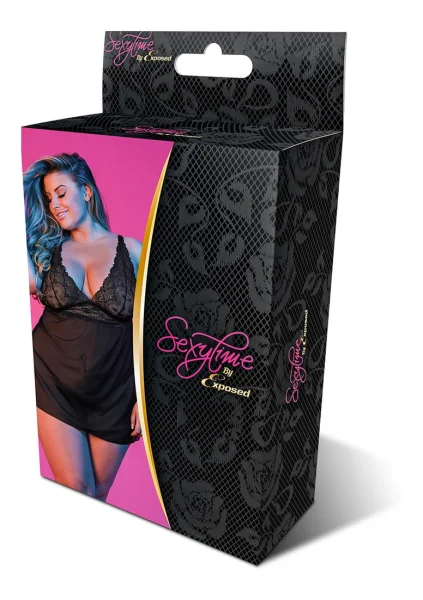 Babydoll with Fly Away Back and G-String Set - Queen Size