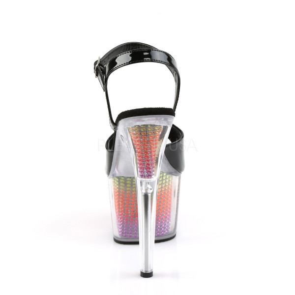 7 inches Heel, 2 3/4 inches PF Sandal W/Simulated RS Filled Bottom — image 4 of 8