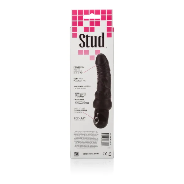 Waterproof Power Stud Curvy Dong - Black