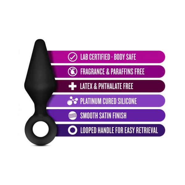 Blush Anal Adventures Platinum Silicone Loop Plug Kit - Black