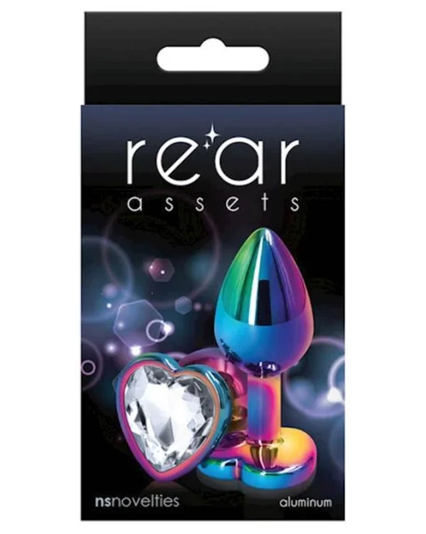 Rear Assets Heart Plug - 2.7 Inch - Clear - Small