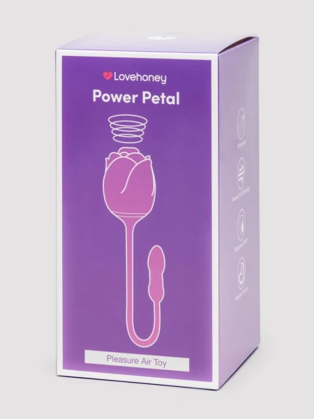 Lovehoney Power Petal 2-in-1 Clitoral Suction Stimulator with Thrusting Egg Vibrator