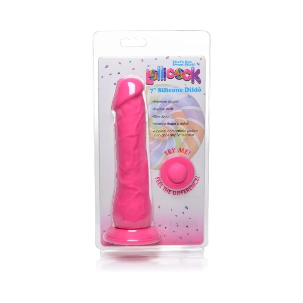 Lollicock Silicone Dildo Without Balls 7 In. Cherry — image 5 of 5