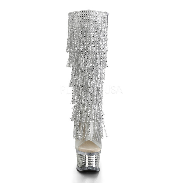 6 1/2 inches Heel, 2 1/2 inches PF Open Toe/Heel Knee High Fringe Boot — image 2 of 8