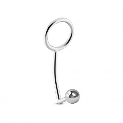 Metal Cock Ring With Anal Plug 39 mm