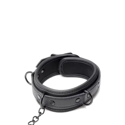 Master Series Collared Temptress Neoprene Collar with Nipple Clamps