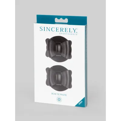 Sportsheets Bow Tie Faux Leather Nipple Pasties