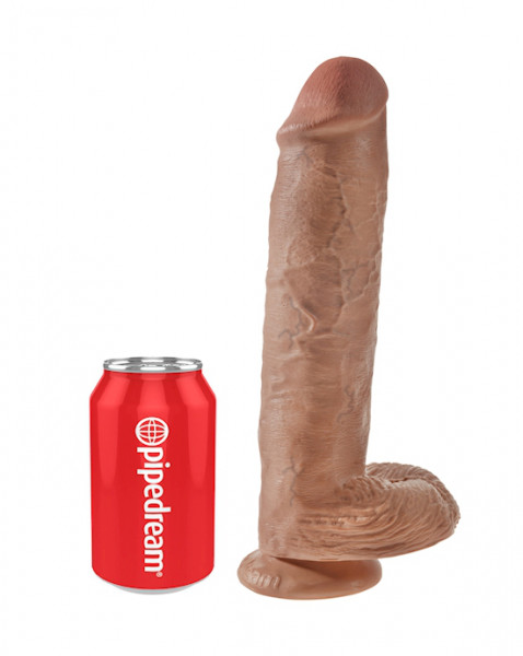 King Cock 11 Inch Cock With Balls - Tan - 11 Inch