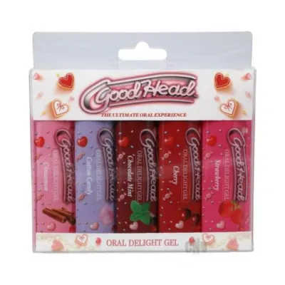 Goodhead Oral Delight Gel Strawberry cherry cotton Candy chocolate Mint cinnamon 5 Pack 1oz