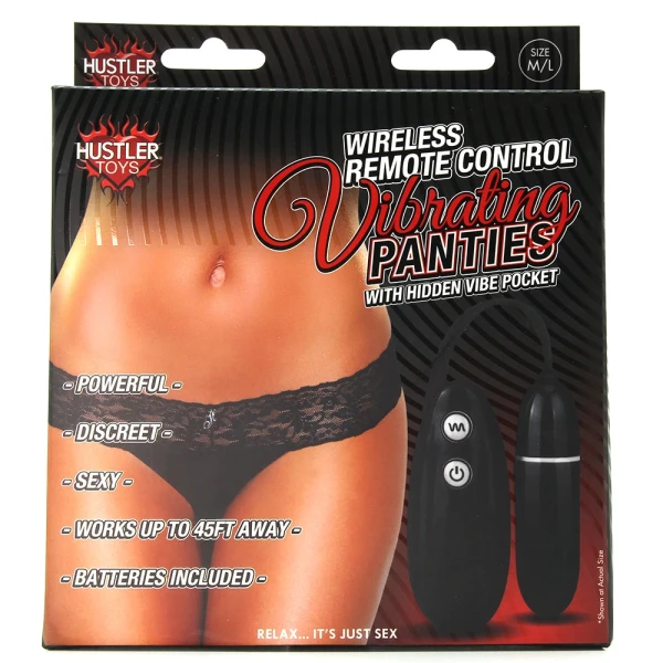 Hustler Remote Control Vibrating Panties Black M/L — image 17 of 19