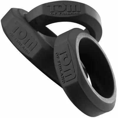 Tom of Finland 3 Piece Silicone Cock Ring Set Black