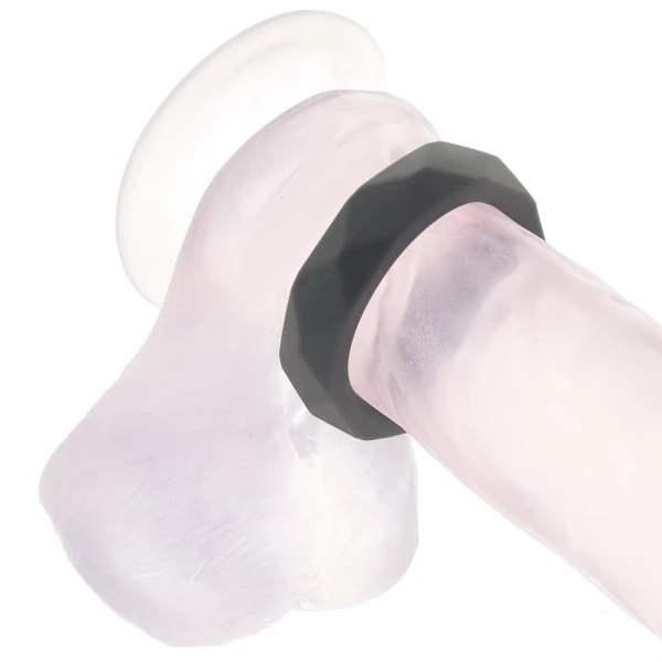 Alpha Liquid Silicone Prolong Prismatic Cock Ring By CalExotics - Gray