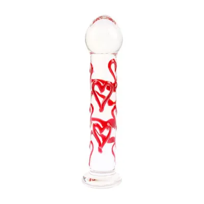 Lucent Hearts Glass Dildo