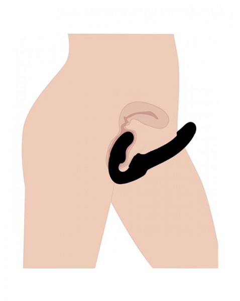 Evoke Rechargeable Vibrating Silicone Strapless Strap-on - Black