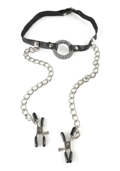 Fetish Fantasy Series O-Ring Gag Nipple Clamps