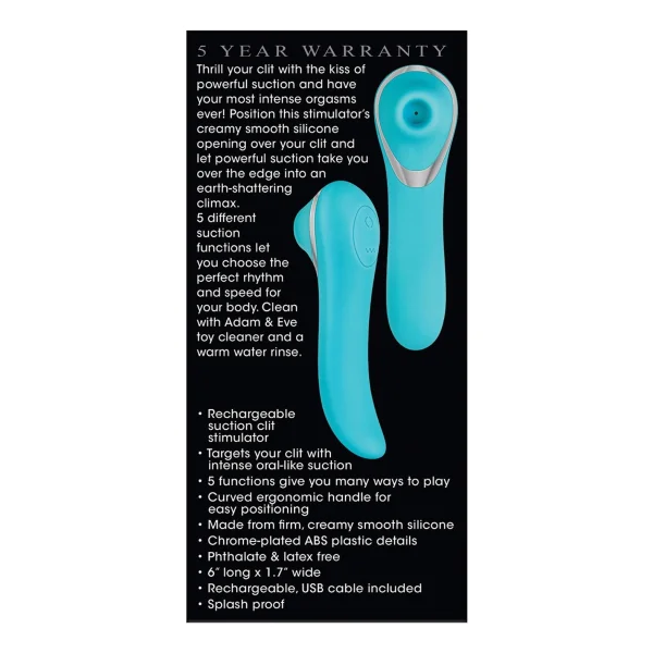 Adam & Eve French Kiss Her Clit Stimulator - Teal — image 13 of 13