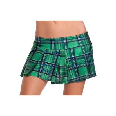 Schoolgirl Plaid Skirt Green Medium large