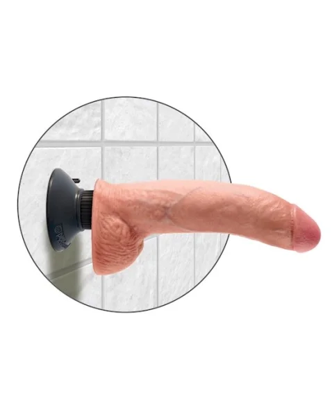 King Cock 9 Vibrating Cock With Balls - Flesh - 9 Inch