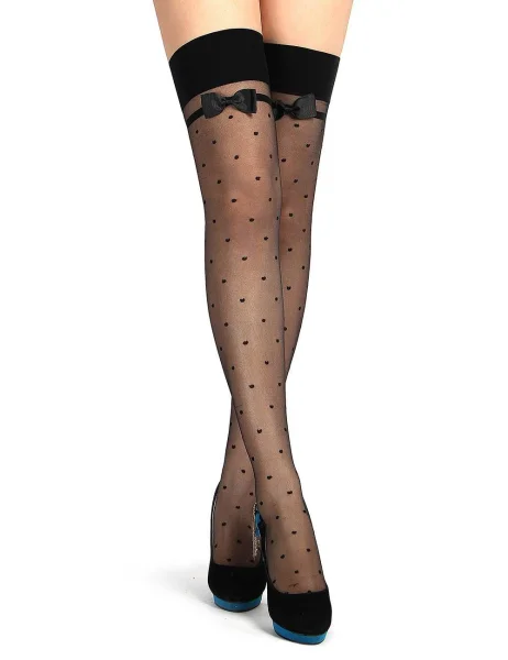 Black Polka-Dot Stockings - One Size Fits Most — image 4 of 5