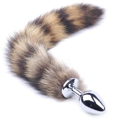 Metal Butt Plug Medium w Fox Tail