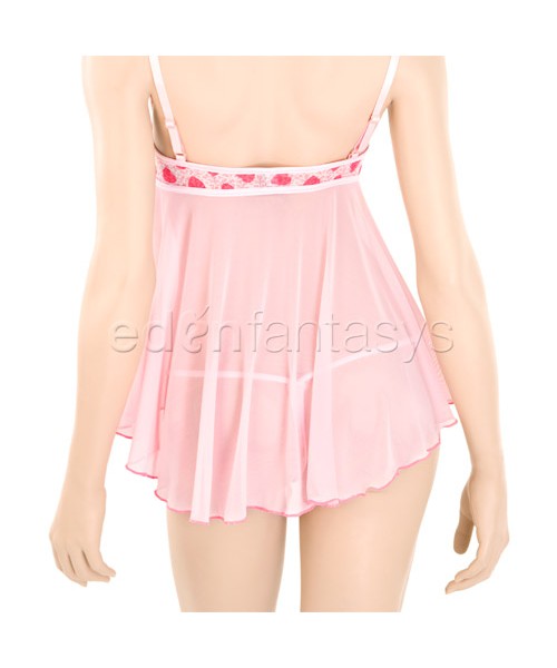 Heart print babydoll with g-string