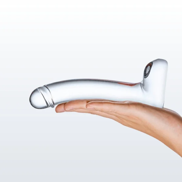 Gläs Realistic Curved Glass G-Spot Dildo  - Clear