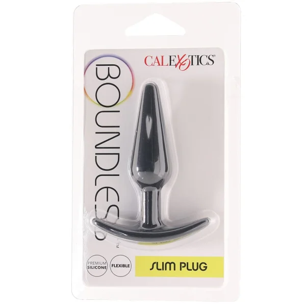 Boundless Slim Plug Silicone Butt Plug By CalExotics - Black