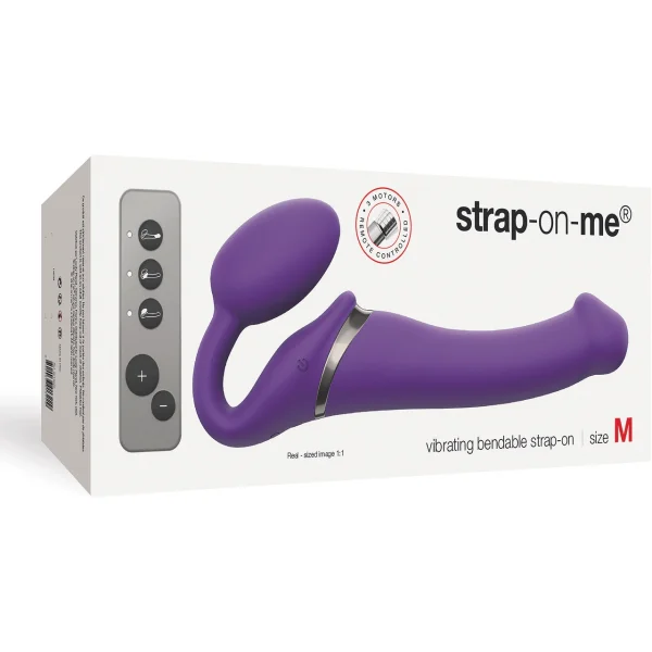 Strap-On-Me Vibrating Bendable Strap-On Dildo with Remote Control