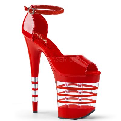 8 inches Heel 4 inches Lined PF Ankle Strap Close Back Sandal