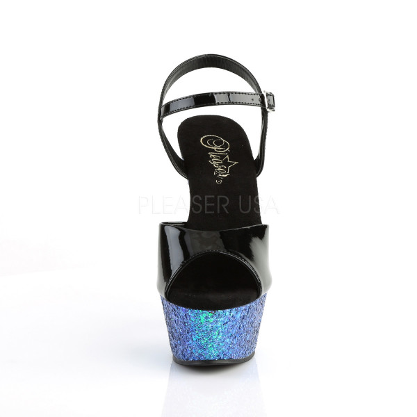 6 inches Heel, 1 3/4 inches PF Ankle Strap Sandal w/ Glitter Bottom — image 10 of 12