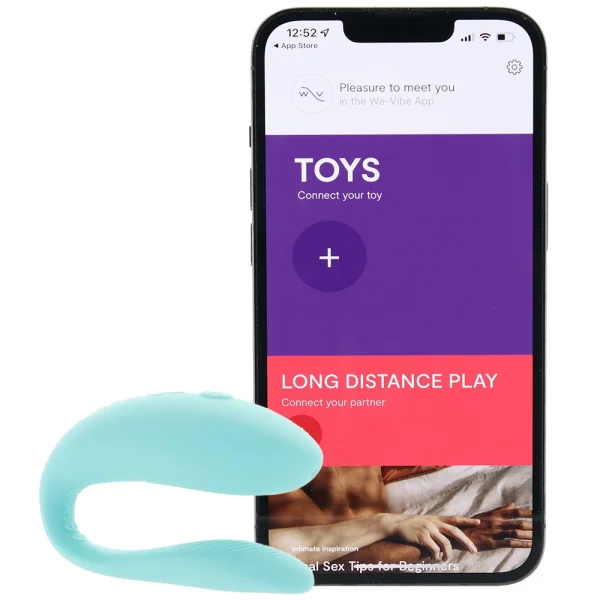 We-Vibe Sync Lite App Controlled Rechargeable Silicone Couples Vibrator - Aqua