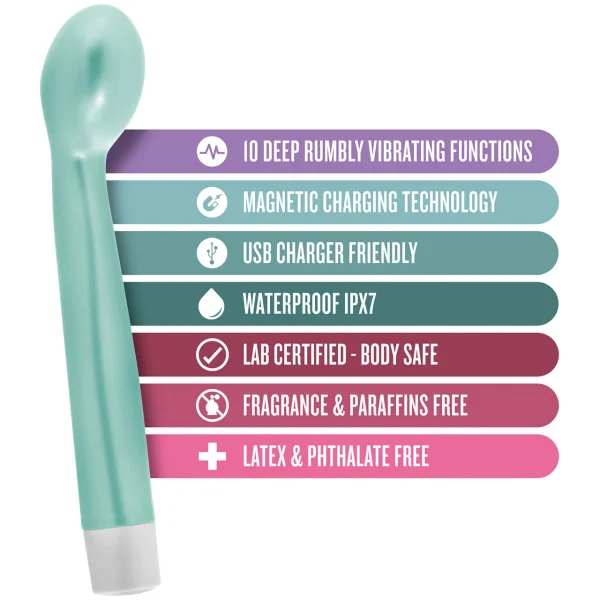 Noje G Slim Rechargeable G-Spot Vibrator by Blush Novelties - Sage