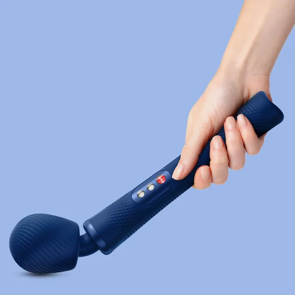 Fun Factory VIM Silicone Rechargeable Vibrating Weighted Rumble Wand - Midnight Blue