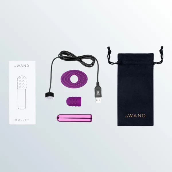 Le Wand Chrome Bullet Vibrator - Dark Cherry