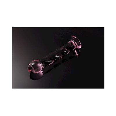 Joy Stick Glass Butt Plug Pink 6 7 Inch