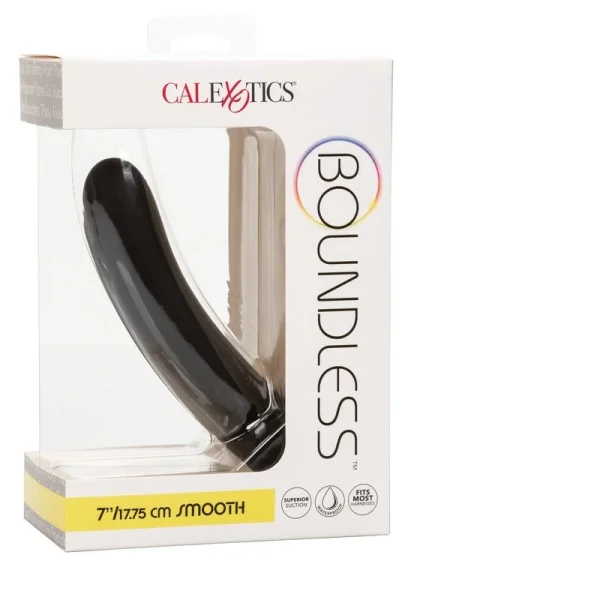 Boundless 7" Smooth Silicone Suction Cup Dildo By CalExotics - Black