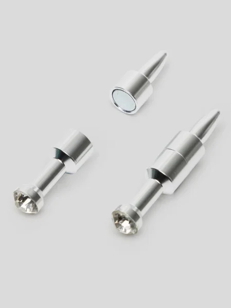 Ouch! Magnetic Silver Diamond Pin Nipple Clamps