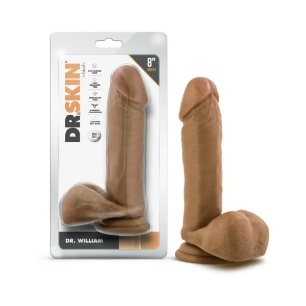 Realistic Dildos:  Dr. Skin Dr. William 8 In. Dildo With Balls Tan
